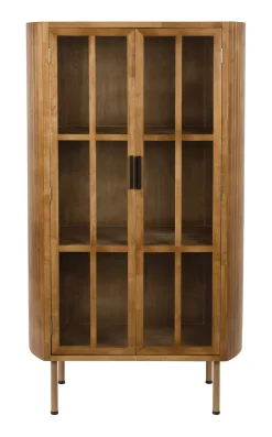 ZILT Buffetkasten & Vitrinekasten|Vitrinekast Marlinda Rubberhout, 140 x 80cm