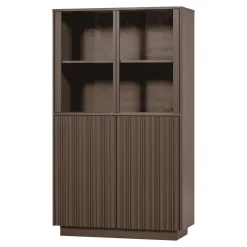 WOOOD Buffetkasten & Vitrinekasten|Vitrinekast Nova Grenenhout, 172 x 102cm, kleur Truffel Bruin