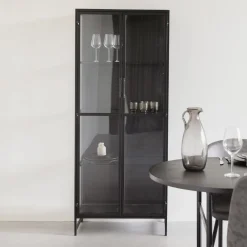 ZILT Buffetkasten & Vitrinekasten|Vitrinekast Reka Zwart metaal
