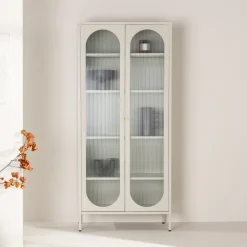 Nohr Buffetkasten & Vitrinekasten|Vitrinekast Tilla Staal en glas, 180 x 80cm