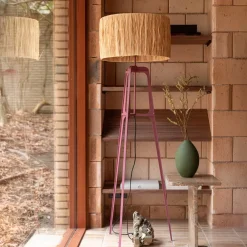 Dutchbone Vloerlampen|Vloerlamp Afra Raffia, 157cm