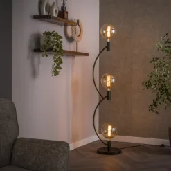 LifestyleFurn Vloerlampen|Vloerlamp Amado 3-lamps Sienna brown