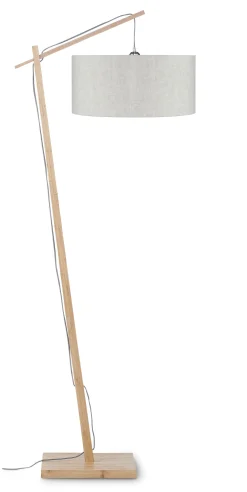 GOOD&MOJO Vloerlampen|Vloerlamp Andes Naturel, Bamboe en Eco linnen
