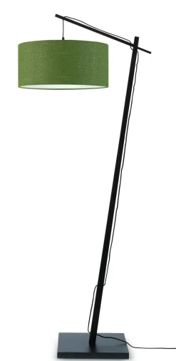 GOOD&MOJO Vloerlampen|Vloerlamp Andes Zwart, Bamboe en Eco linnen