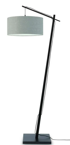 GOOD&MOJO Vloerlampen|Vloerlamp Andes Zwart, Bamboe en Eco linnen