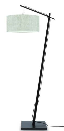 GOOD&MOJO Vloerlampen|Vloerlamp Andes Zwart, Bamboe en Eco linnen