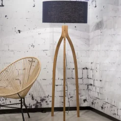 GOOD&MOJO Vloerlampen|Vloerlamp Annapurna Bamboe en Eco linnen