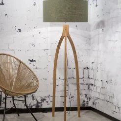 GOOD&MOJO Vloerlampen|Vloerlamp Annapurna Bamboe en Eco linnen