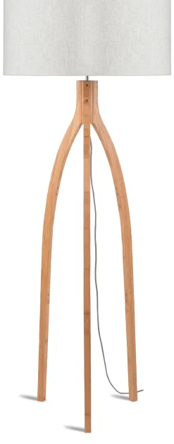 GOOD&MOJO Vloerlampen|Vloerlamp Annapurna Bamboe en Eco linnen
