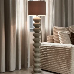 Rivièra Maison Vloerlampen|Vloerlamp Beaugrand Glas, 130cm hoog, kleur (excl. kap) Beige