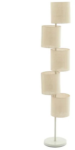 Light & Living Vloerlampen|Vloerlamp Benigno Linnen, 5-lamps Beige