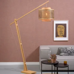 GOOD&MOJO Vloerlampen|Vloerlamp Bhutan Bamboe, 207cm Naturel