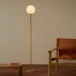 Kave Home Vloerlampen|Vloerlamp Brisia Glas en messing, 155cm