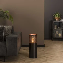 LifestyleFurn Vloerlampen|Vloerlamp Bryston kleur Zwart nikkel