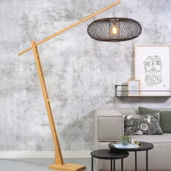 GOOD&MOJO Vloerlampen|Vloerlamp Cango Bamboe, 218cm