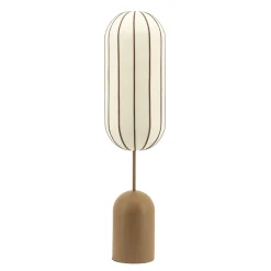 By-Boo Vloerlampen|Vloerlamp Cocoon Linnen en leder, 145cm, kleur Bruin