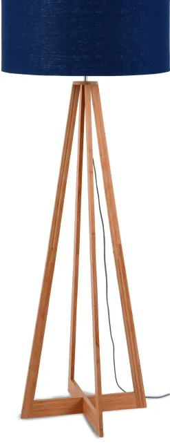 GOOD&MOJO Vloerlampen|Vloerlamp Everest Bamboe en Eco linnen