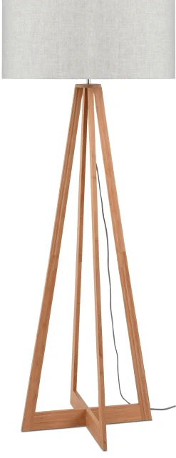 GOOD&MOJO Vloerlampen|Vloerlamp Everest Bamboe en Eco linnen
