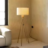 Zuiver Vloerlampen|Vloerlamp Fan Bamboo Bamboe en linnen, 155cm