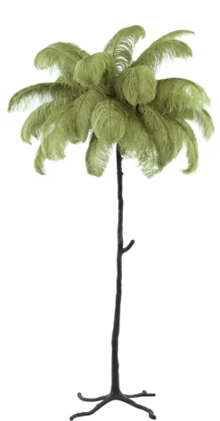 Light & Living Vloerlampen|Vloerlamp Feather 180cm Olijfgroen