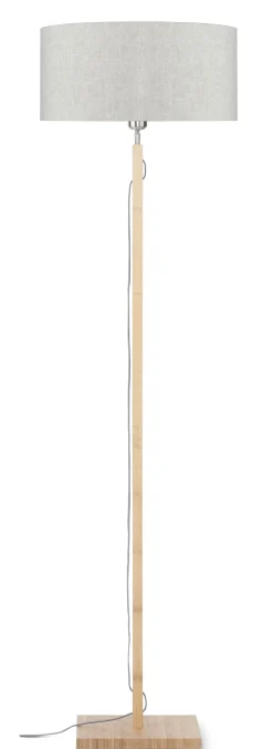 GOOD&MOJO Vloerlampen|Vloerlamp Fuji Bamboe en Eco linnen