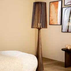 By-Boo Vloerlampen|Vloerlamp Guard Mangohout, 162cm hoog Bruin