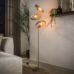 LifestyleFurn Vloerlampen|Vloerlamp Homer 3-lamps, kleur Beige