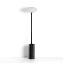 Kave Home Vloerlampen|Vloerlamp Idela Glas en marmer, 120cm Zwart