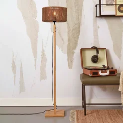 GOOD&MOJO Vloerlampen|Vloerlamp Iguazu Bamboe en jute, 125cm Naturel