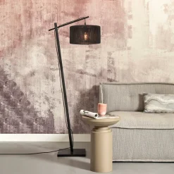 GOOD&MOJO Vloerlampen|Vloerlamp Iguazu Rond, Bamboe en jute, 150cm