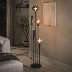 LifestyleFurn Vloerlampen|Vloerlamp Janetta Glas en metaal, 5-lamps