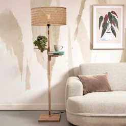 GOOD&MOJO Vloerlampen|Vloerlamp Java Met 2 plankjes, Bamboe