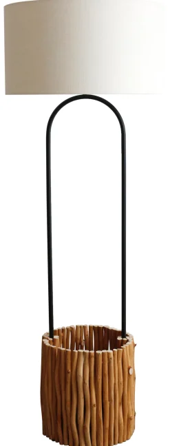 Artistiq Living Vloerlampen|Vloerlamp Kenyanna Met plantenmand, Drijfhout