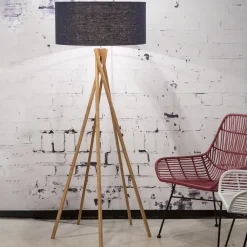 GOOD&MOJO Vloerlampen|Vloerlamp Kilimanjaro Bamboe en Eco linnen