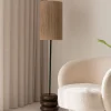 Kave Home Vloerlampen|Vloerlamp Kor Acaciahout en jute, 147cm