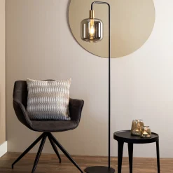 Light & Living Vloerlampen|Vloerlamp Lekar kleur /Smoke Antiek brons