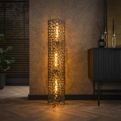 LifestyleFurn Vloerlampen|Vloerlamp Linwood Zwart nikkel