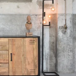 LABEL51 Vloerlampen|Vloerlamp Loco, Metaal, 3 lamps, kleur Zwart