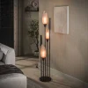 LifestyleFurn Vloerlampen|Vloerlamp Luvia Frosted Glas, 5-lamps, kleur Sienna Bruin