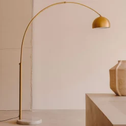 Kave Home Vloerlampen|Vloerlamp Madali Staal en marmer