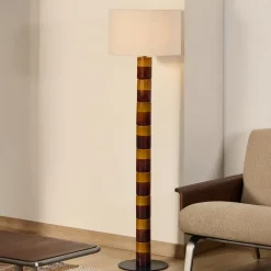 Kave Home Vloerlampen|Vloerlamp Mavran Keramiek en stof Meerkleurig