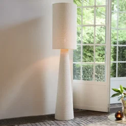 Light & Living Vloerlampen|Vloerlamp Micky Bouclé, 180cm, kleur Zand