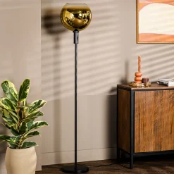 BASE Vloerlampen|Vloerlamp Mirel 160 cm, kleur Goud