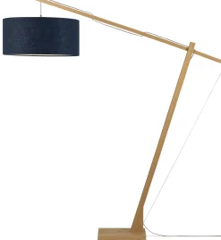 GOOD&MOJO Vloerlampen|Vloerlamp Montblanc Bamboe en Eco linnen, 207cm