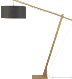 GOOD&MOJO Vloerlampen|Vloerlamp Montblanc Bamboe en Eco linnen, 207cm