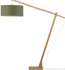 GOOD&MOJO Vloerlampen|Vloerlamp Montblanc Bamboe en Eco linnen, 207cm