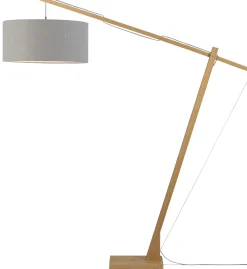 GOOD&MOJO Vloerlampen|Vloerlamp Montblanc Bamboe en Eco linnen, 207cm