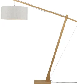 GOOD&MOJO Vloerlampen|Vloerlamp Montblanc Bamboe en Eco linnen, 207cm