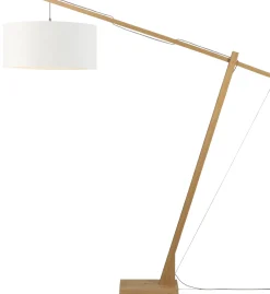 GOOD&MOJO Vloerlampen|Vloerlamp Montblanc Bamboe en Eco linnen, 207cm