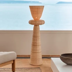 Kave Home Vloerlampen|Vloerlamp Neuda Rotan